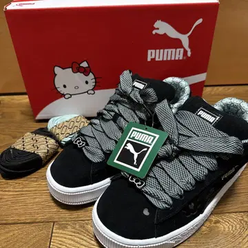 PUMA 푸마 스웨이드 XL 헬로키티 블랙 라이트 모스