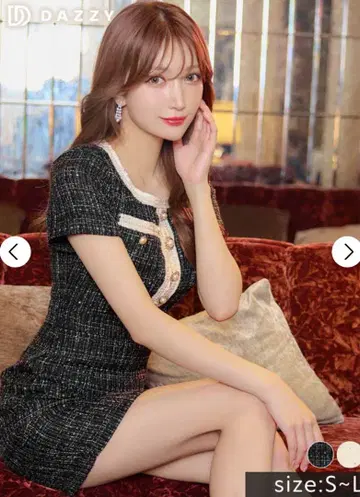 DAZZY 트위드 드레스 M