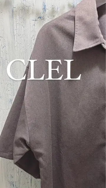 CLEL 루즈 반팔 레귤러 카라 셔츠 차콜 그레이 M 사이즈
