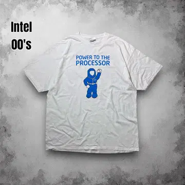 00년대 Intel 인텔 기업 로고 빈티지 티셔츠 USA