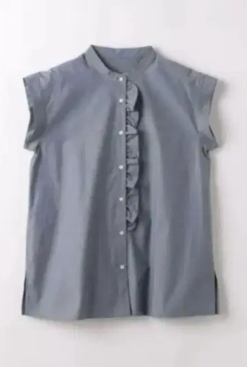프론트 프릴 프렌치 슬리브 블라우스 그린 라벨 릴랙싱