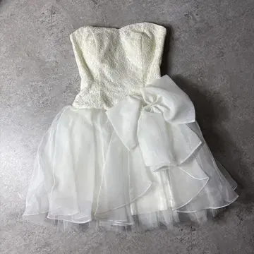Dress Black 화이트 미니 드레스 리본 포함