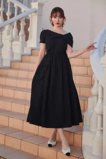 Twisted Ribbon Tiered Dress