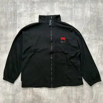오리지널 [XL] 플리스 자켓 하이넥 올림픽 로고 USA제