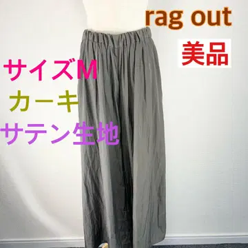 c279 새상품급 rag out 카키 새틴 원단 와이드 팬츠 M 사이즈