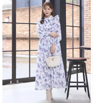 오리지널 자카드풍 플라워 프린트 원피스