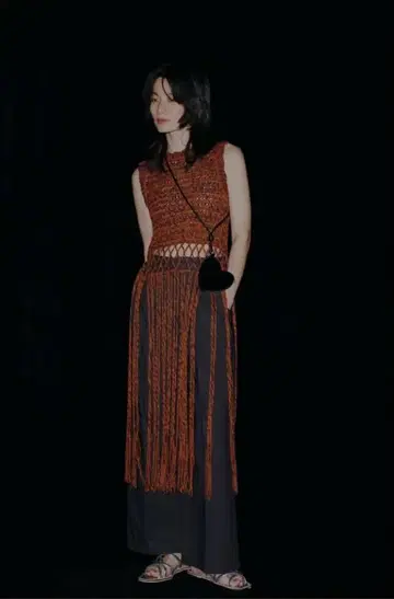 아메리 MEDI MELANGE TASSEL KNIT TOP AMERI