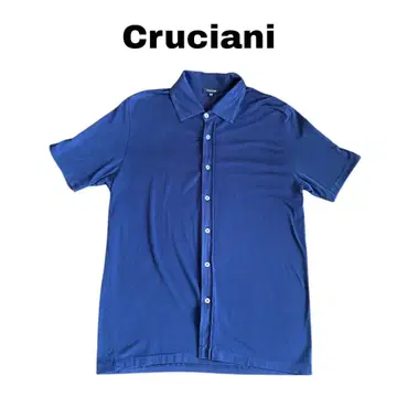 Cruciani 크루치아니 52 스트레치 반팔 셔츠 네이비