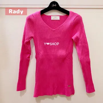 [ 새상품급 ] 리브 니트탑 V넥 긴팔 Rady