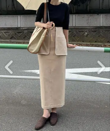 CLANE ATTACH FLAP SKIRT 베이지