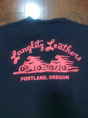 langlitz leathers 티셔츠 S 블랙 레드