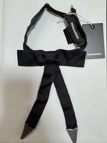 새상품 DSQUARED2 리본 볼로 타이 실크 100% 이탈리아제