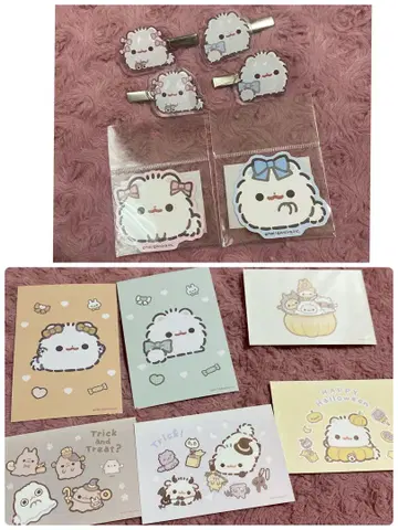 포메라니안 모치 아크릴 클립 스티커 엽서 브로마이드