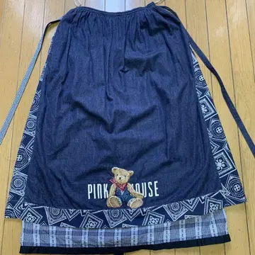 PINK HOUSE 데님 베어 에이프런 스커트