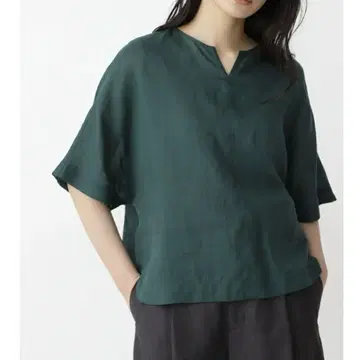 human woman 라미 반팔 풀오버 린넨