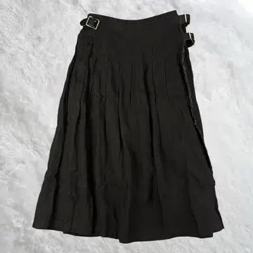 오닐 오브 더블린 랩스커트 린넨 100% 가죽 블랙 M 사이즈 상당