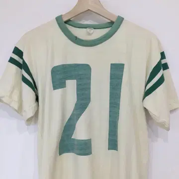 백 프린트 스며들기 60s70s 풋볼 티셔츠