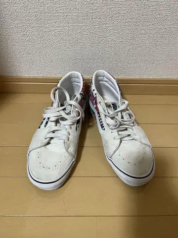 Vans 하이컷 스니커즈 플라워 패턴 화이트 27cm