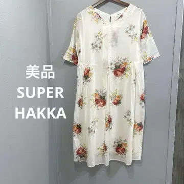 새상품급 SUPERHAKKA 내추럴 플라워 원피스