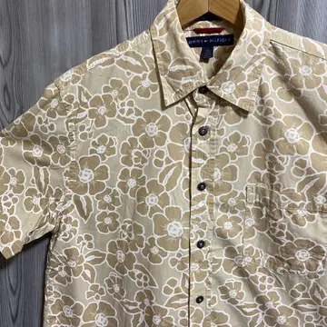 p21 TOMMY HILFIGER 꽃무늬 아로하 셔츠 안료 염색