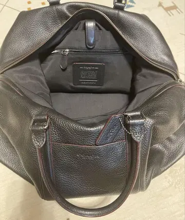 블랙 가죽 보스턴 백