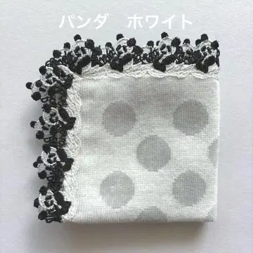 콘자카 레이스 손수건 팬더 화이트