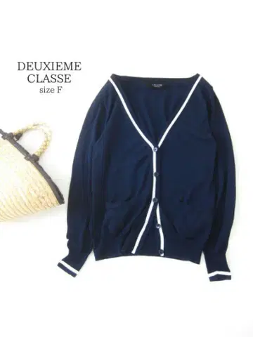 DEUXIEME CLASSE 긴팔 가디건 네이비 F 코튼 L'ALLURE