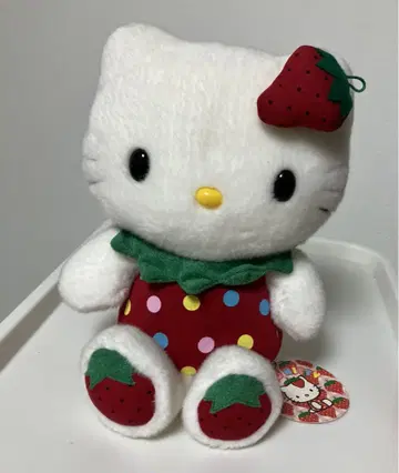 레어 산리오 딸기 키티 봉제 인형 2002년 제작 새상품급 레어