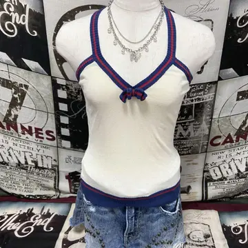모스키노 모스키노 탱크탑 헤이세이 갸루 Y2K 리본 BF85