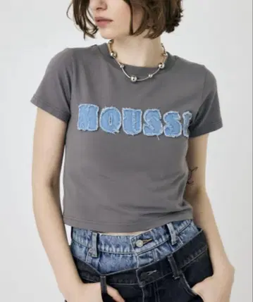 PATCH DENIM MOUSSY TINY T 셔츠