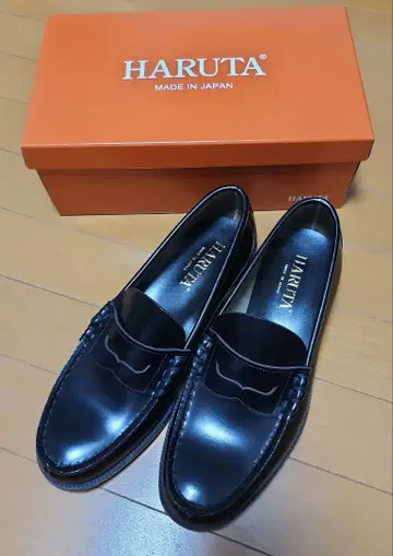 HARUTA 블랙 남성용 로퍼 906 일본제