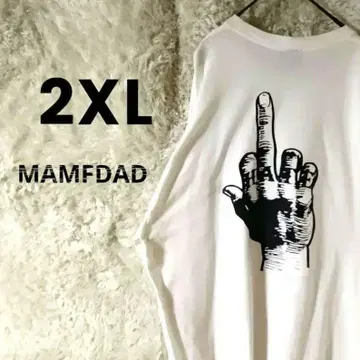 MAMFDAD 긴팔 티셔츠 양면 프린트 빅 사이즈