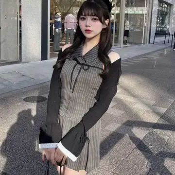 OLIVE des OLIVE 슬리브리스 셔츠 미니 원피스