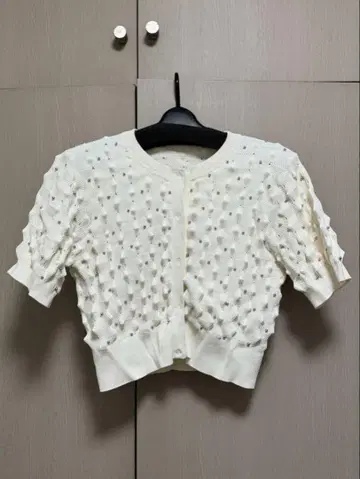 CAPRICIEUX LEMAGE 땡땡이 도트 반팔 가디건