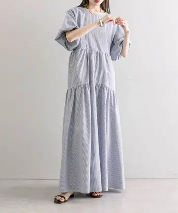 mystic 드로스트 개더 원피스 스트라이프 0 사이즈