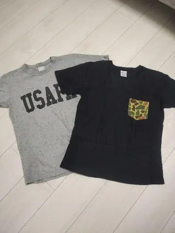 챔피온 리버스 위브 USAFA 로고와 카모플라쥬 포켓 티셔츠 세트