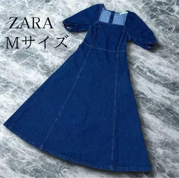 새상품급 ] M 사이즈 ZARA 인기 데님 원피스 A라인 롱 원피스