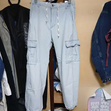 리복 라이트 블루 카고 팬츠