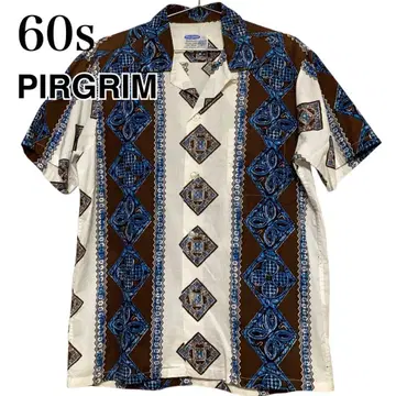 레어 패턴! [60s PIRGRIM] 올 패턴 오픈 카라 셔츠