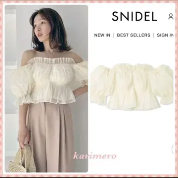 미개봉 SNIDEL 개더 오프숄 블라우스