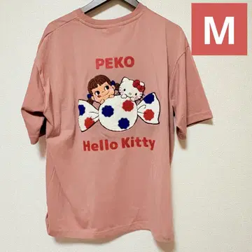 페코짱 키티 콜라보 반팔 티셔츠 M 사이즈 빅 사가라 자수 사가라