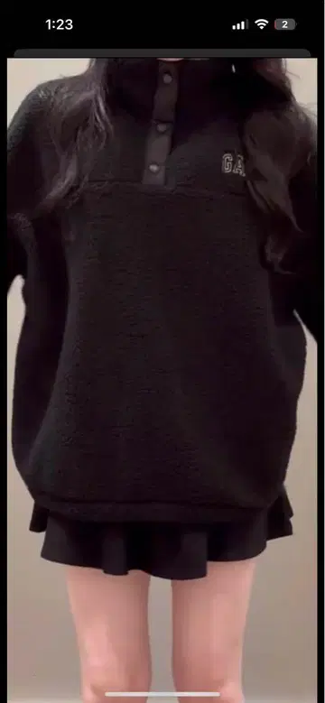 GAP 블랙 하프 지퍼