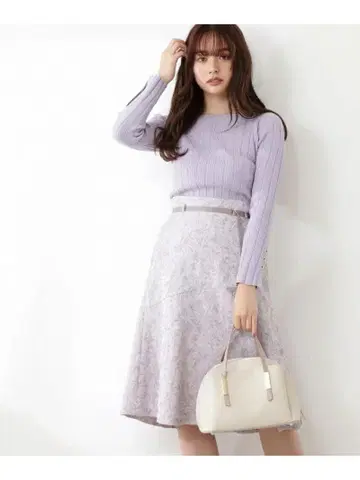 PROPORTION BODY DRESSING 뉴앙스 플레어 스커트 연보라