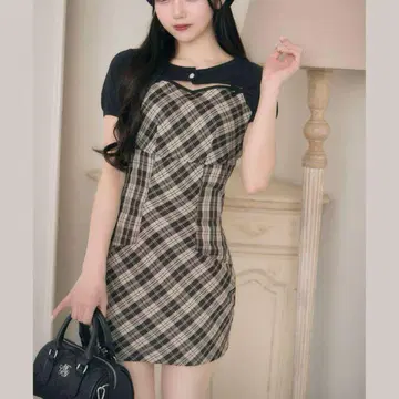 미셸 마카롱 리본 캐미 원피스 앙상블