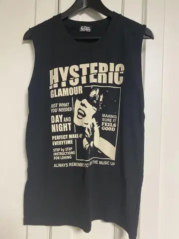 HYSTERIC GLAMOUR 슬리브리스 티셔츠 블랙