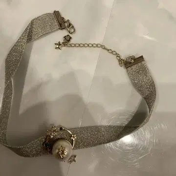 ANNA SUI 천체 실버 글리터 초커