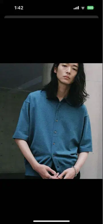 T/C BASIC HALF SLEEVE KNIT SHIRT s 블루