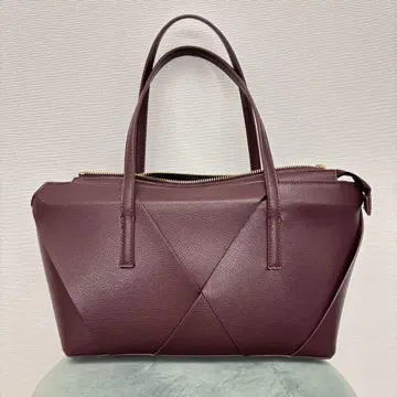 ZARA 자라 뜨개질 직사각형 토트백 보르도
