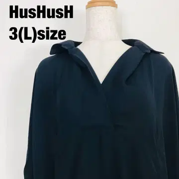 HusHusH 해시 아쉬 긴팔 셔츠 블라우스 네이비 B1