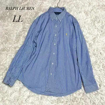 랄프 로렌 스트라이프 셔츠 블루 커스텀 핏 빅 사이즈 LL